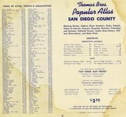 Index of Cities Towns and Communities, San Diego County 1956